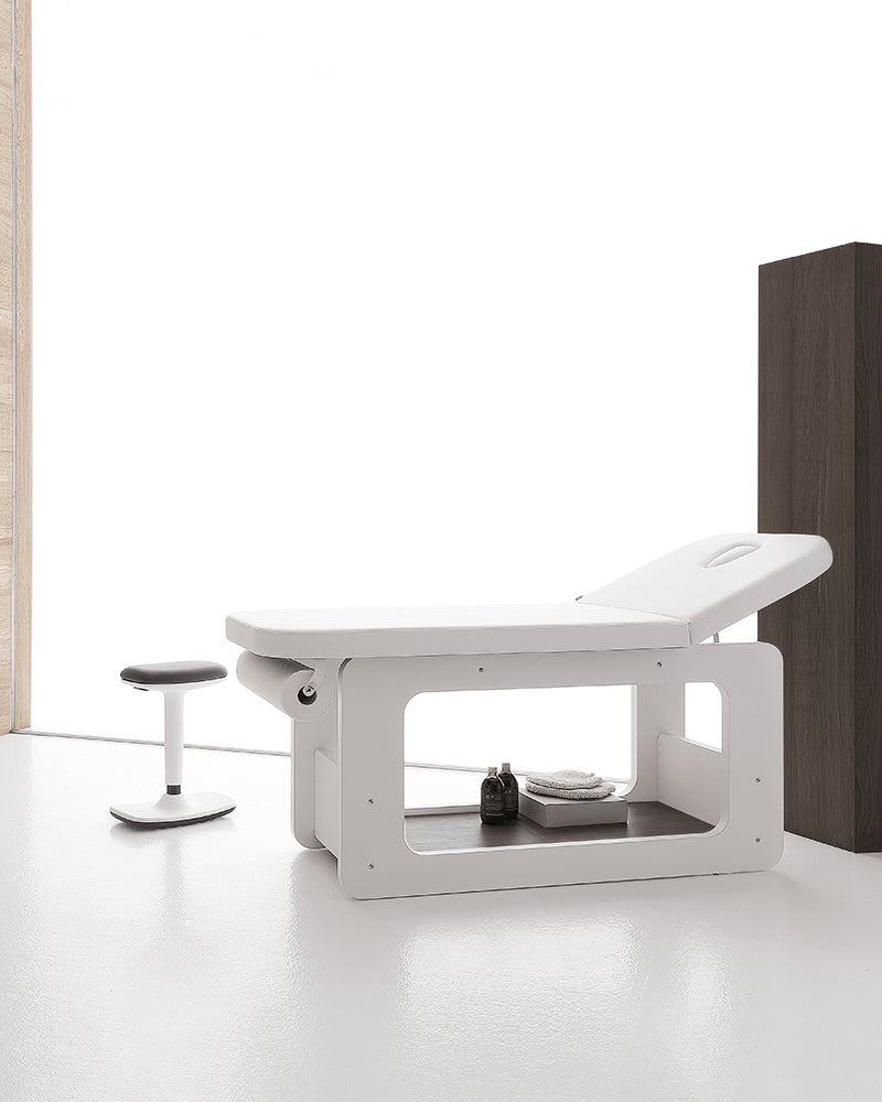 Creo - White treatment table - Dark wood pattern - Without heat